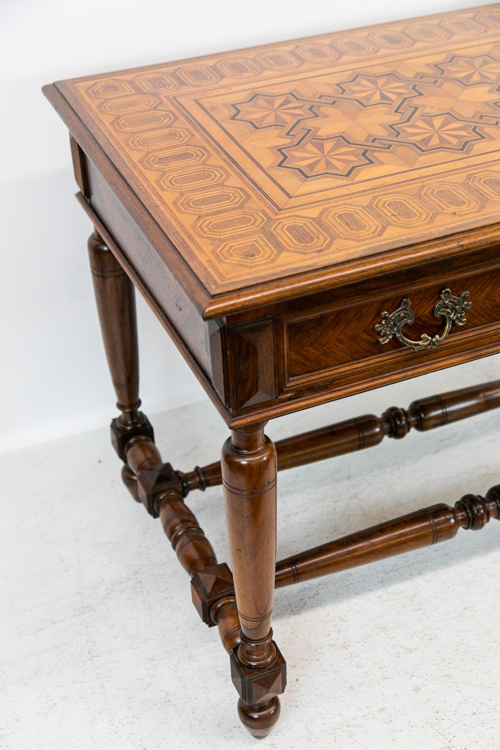 English Inlaid One-Drawer Side Table 5