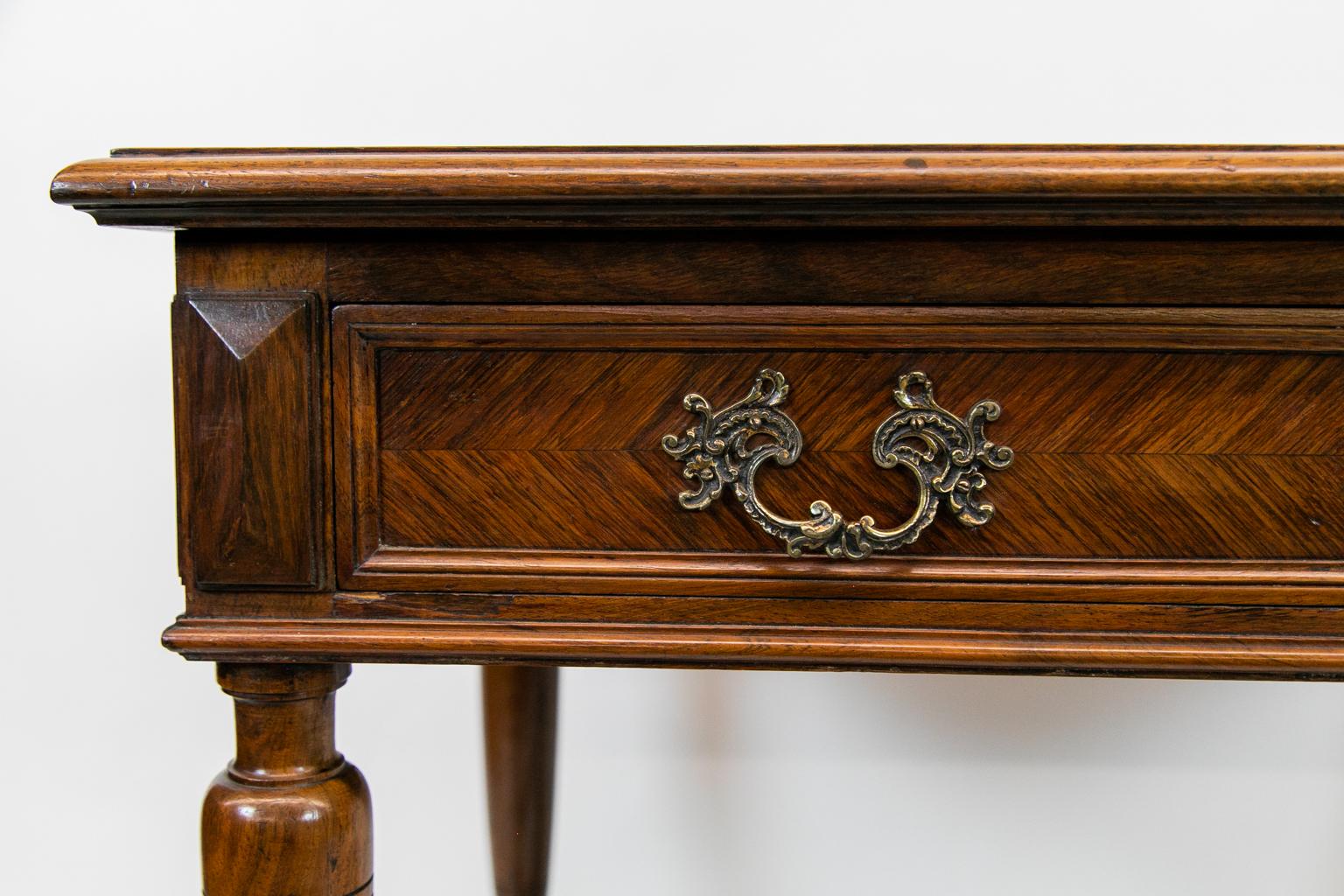 English Inlaid One-Drawer Side Table 6