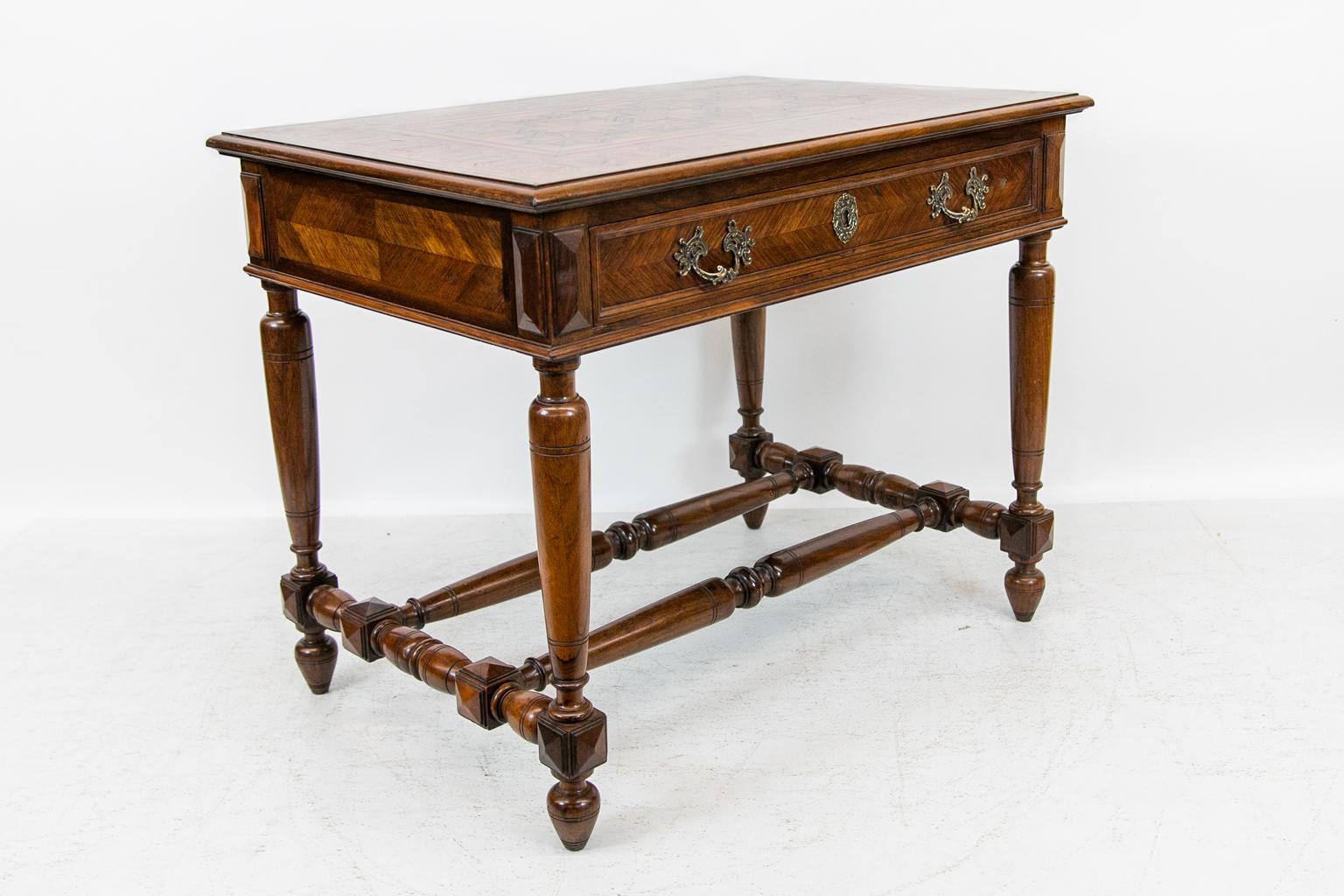 English Inlaid One-Drawer Side Table 7