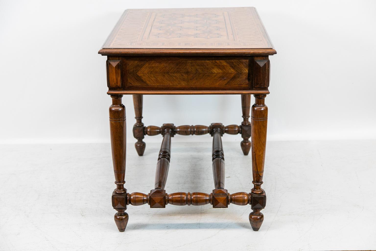 English Inlaid One-Drawer Side Table 9