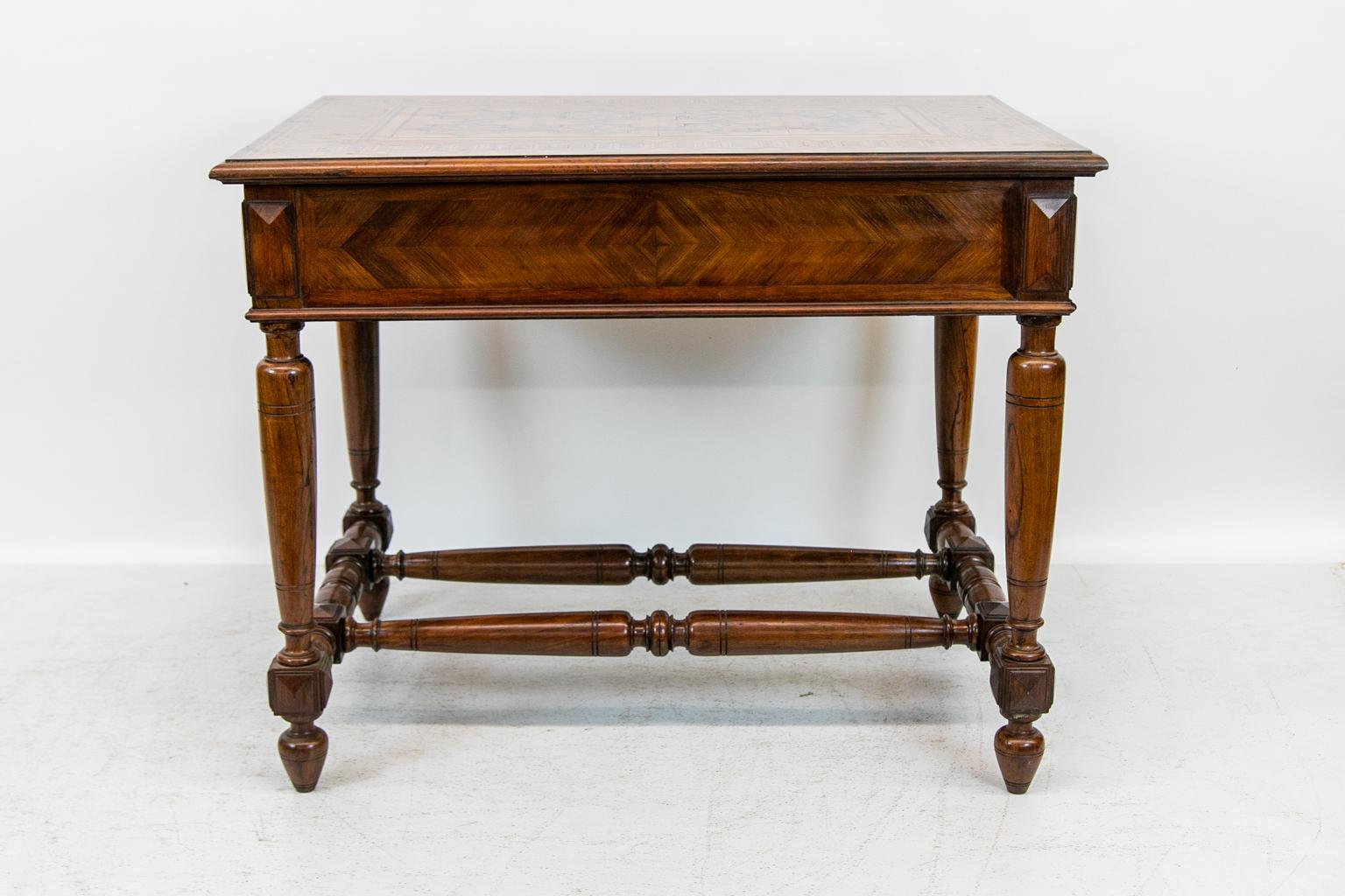 English Inlaid One-Drawer Side Table 10