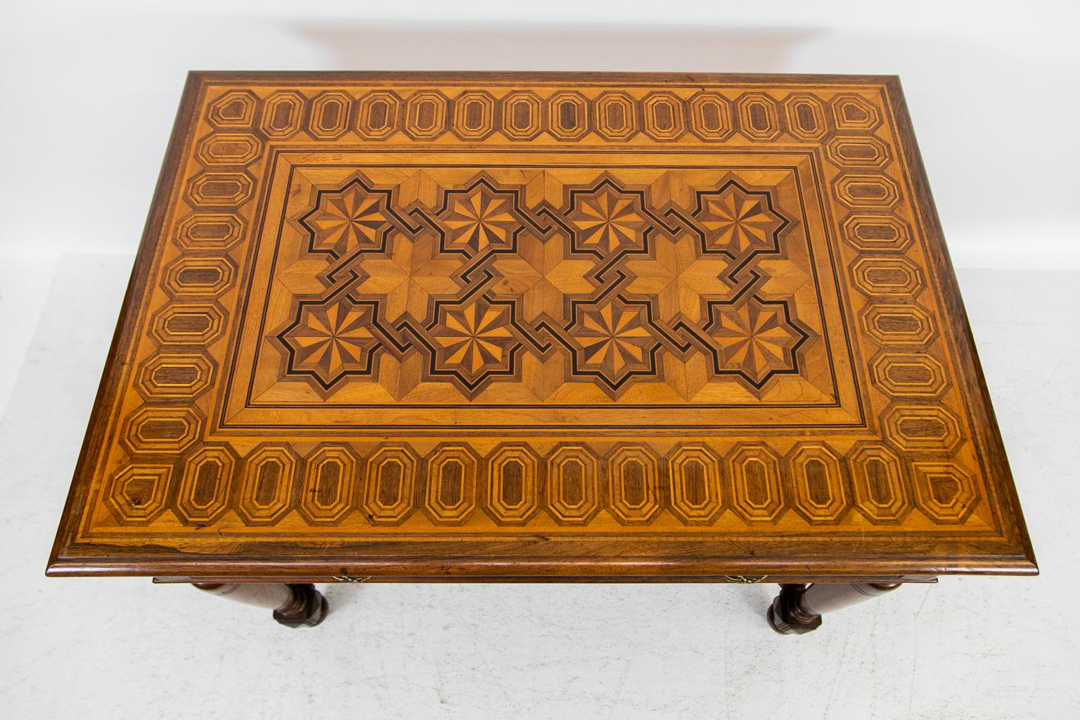 English Inlaid One-Drawer Side Table 1