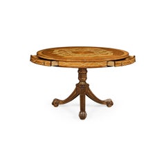 Tavolo da centro con piedistallo intarsiato inglese