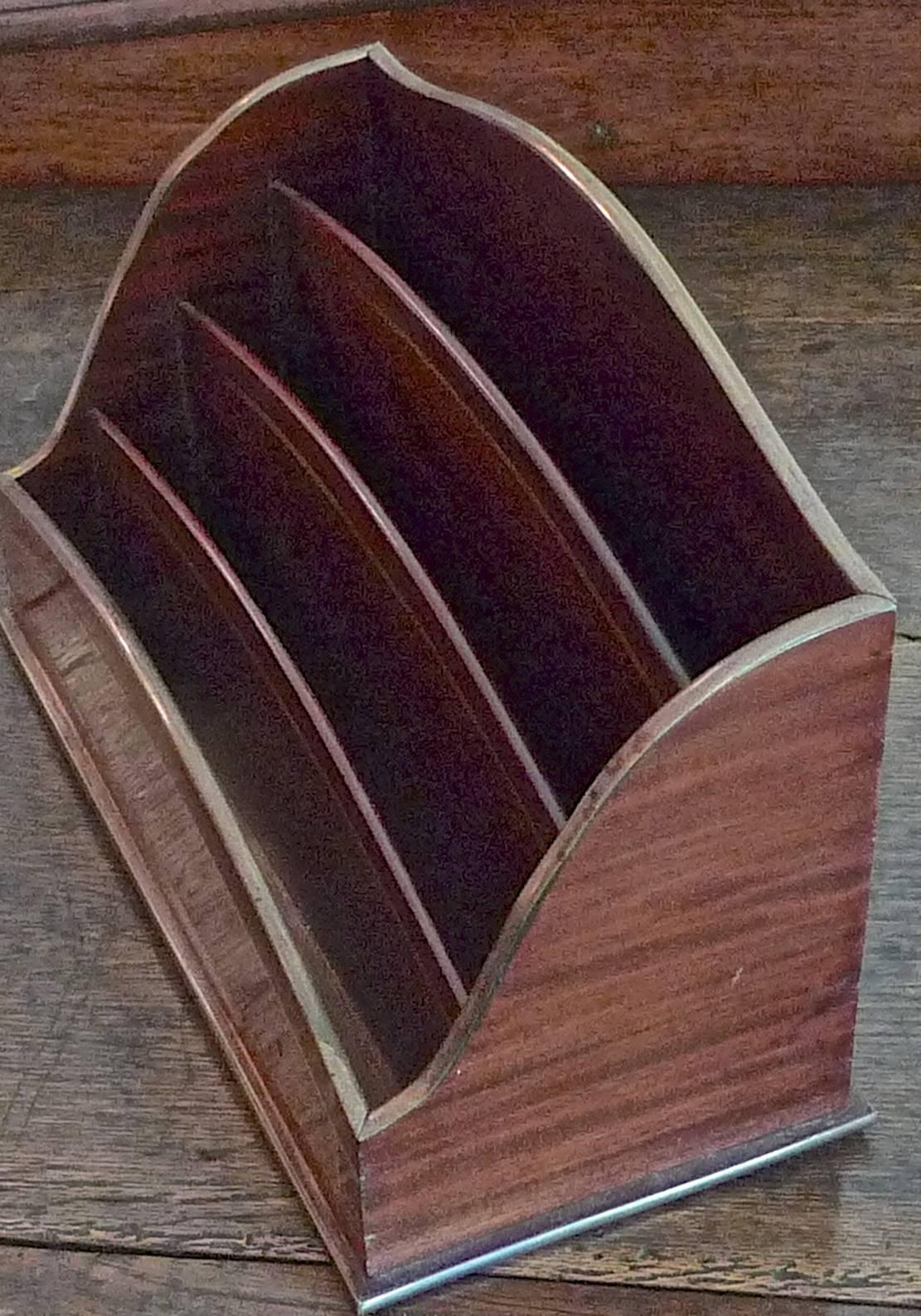 English Inlaid Rosewood Stationery Holder with Four Separate Compartments 2