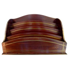 English Inlaid Rosewood Stationery Holder with Four Separate Compartments