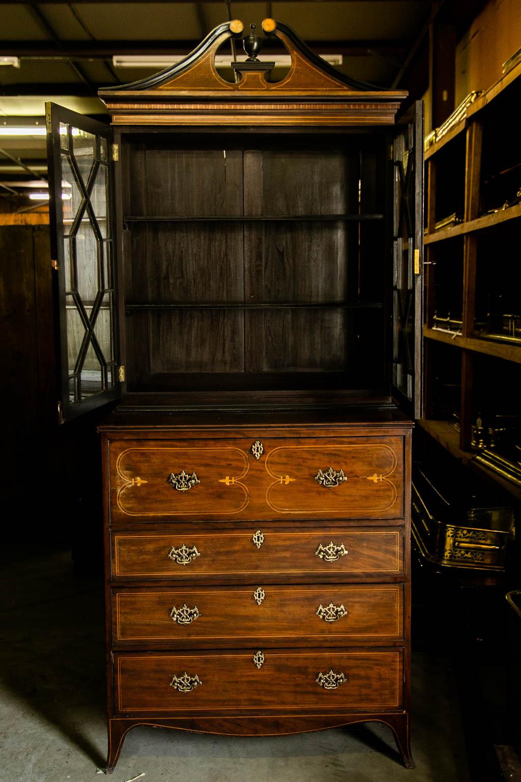 English Inlaid Secretaire For Sale 4