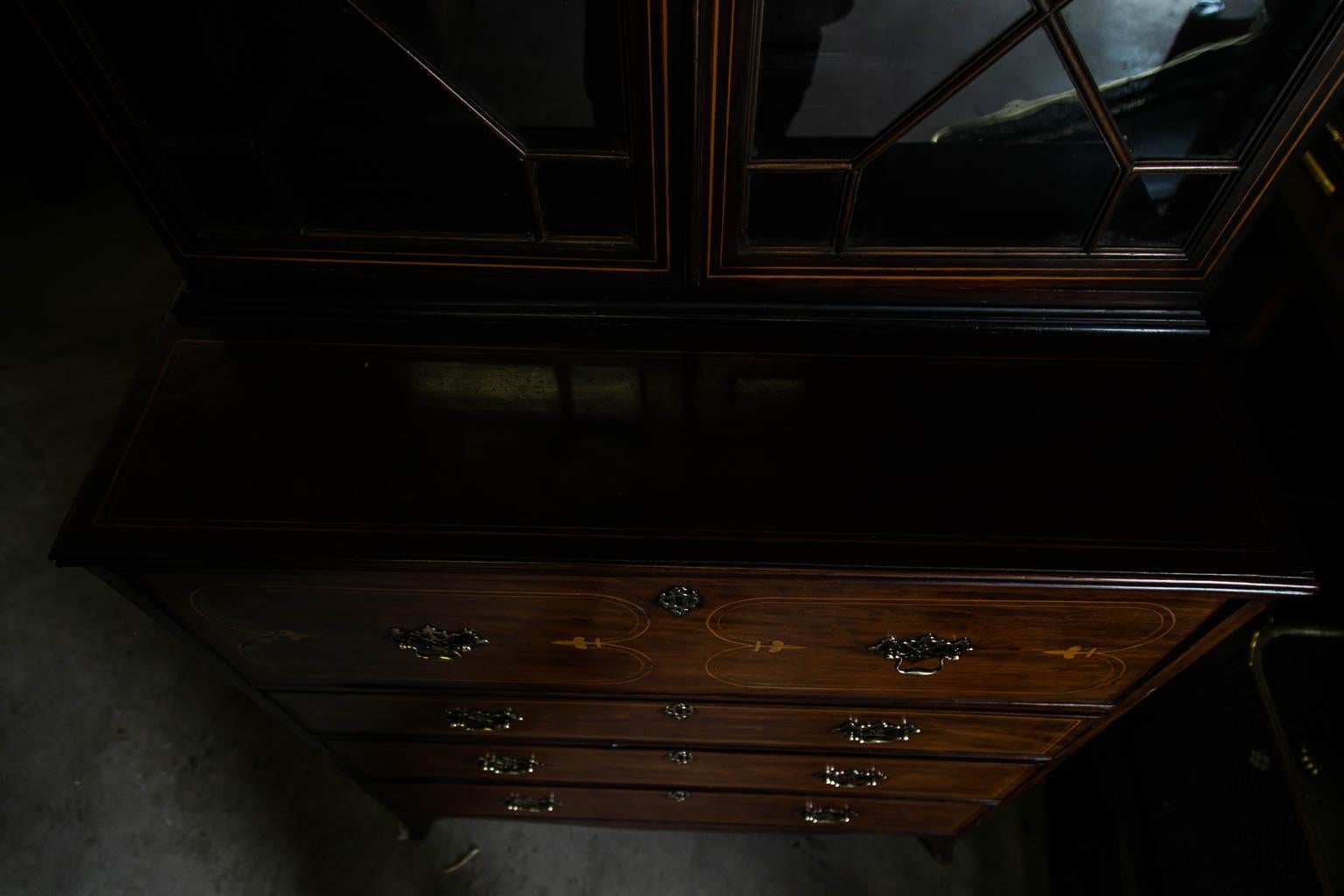 Secretaire anglais incrusté en vente 6