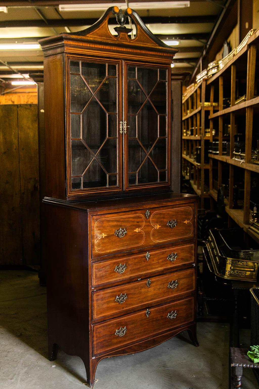 Secretaire anglais incrusté en vente 7