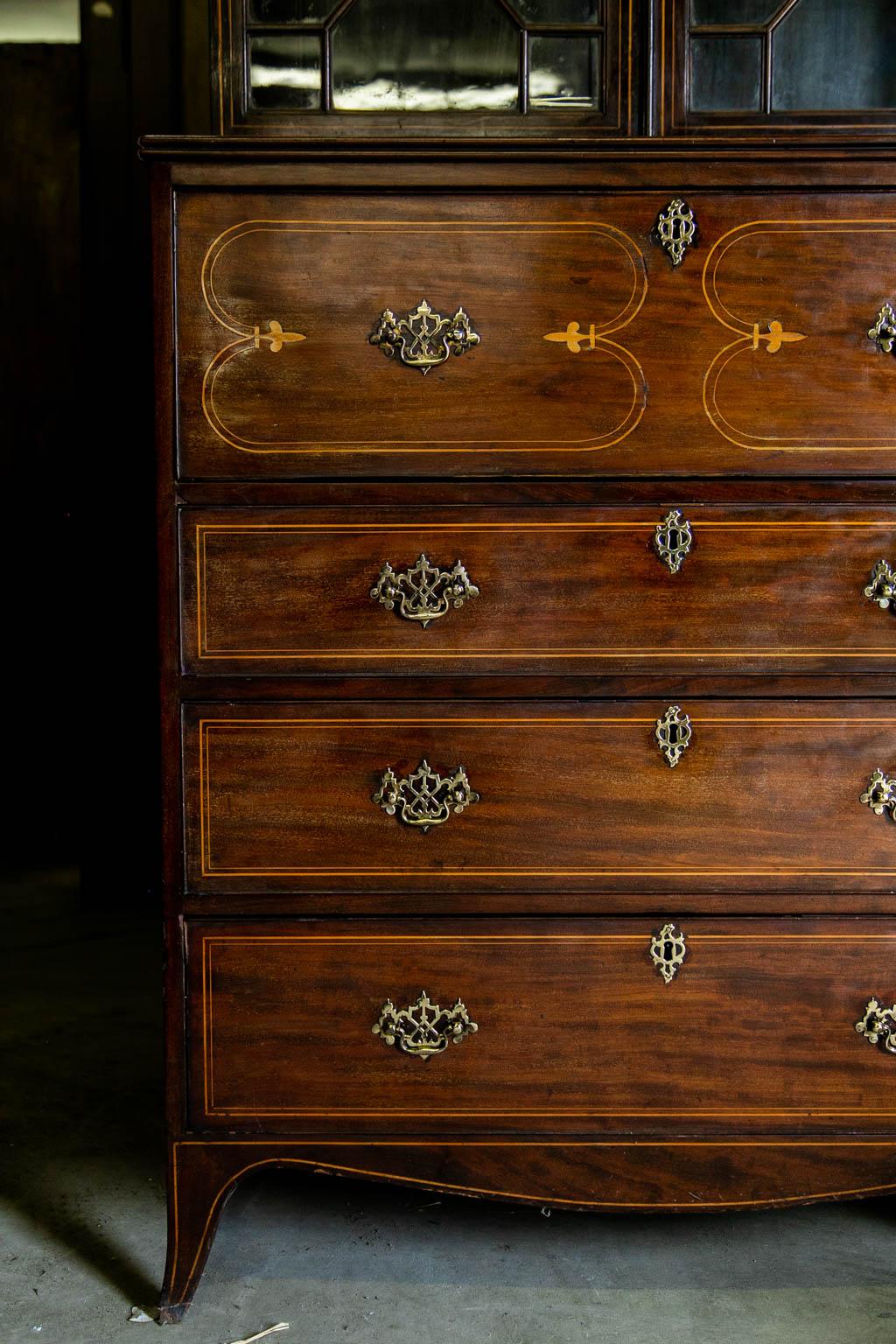 Anglais Secretaire anglais incrusté en vente
