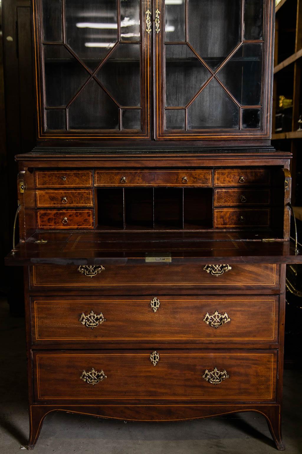 English Inlaid Secretaire For Sale 2