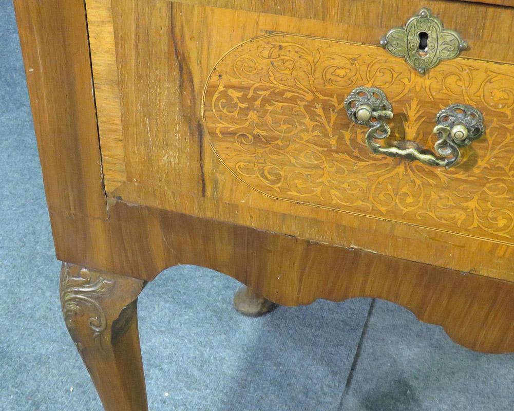 English Inlaid Walnut Seaweed Inlay Queen Anne Georgian Sideboard Buffet 11