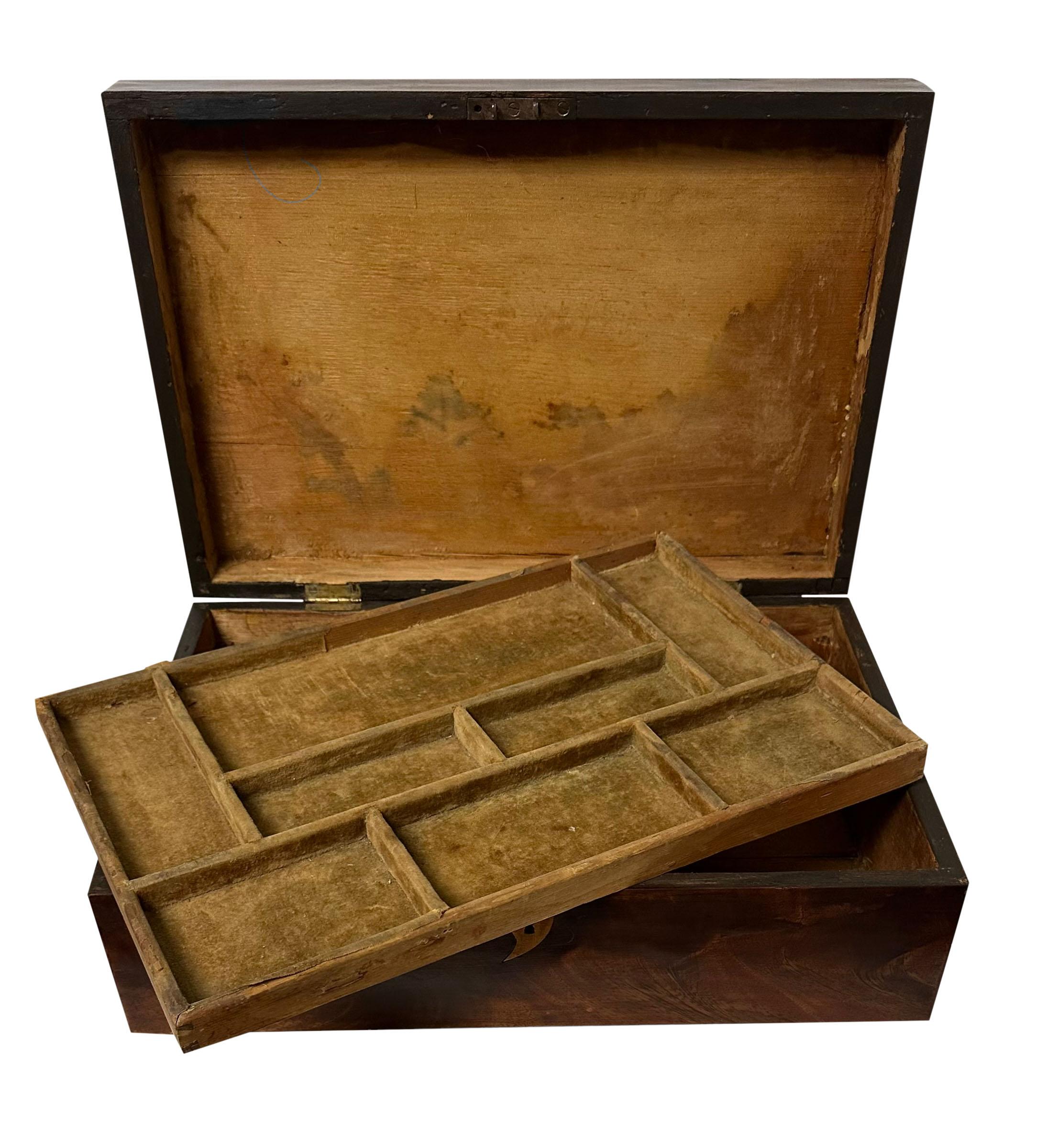 19th Century English Inlaid Work Box For Sale