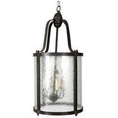 English Iron Cylindrical Hall Lantern