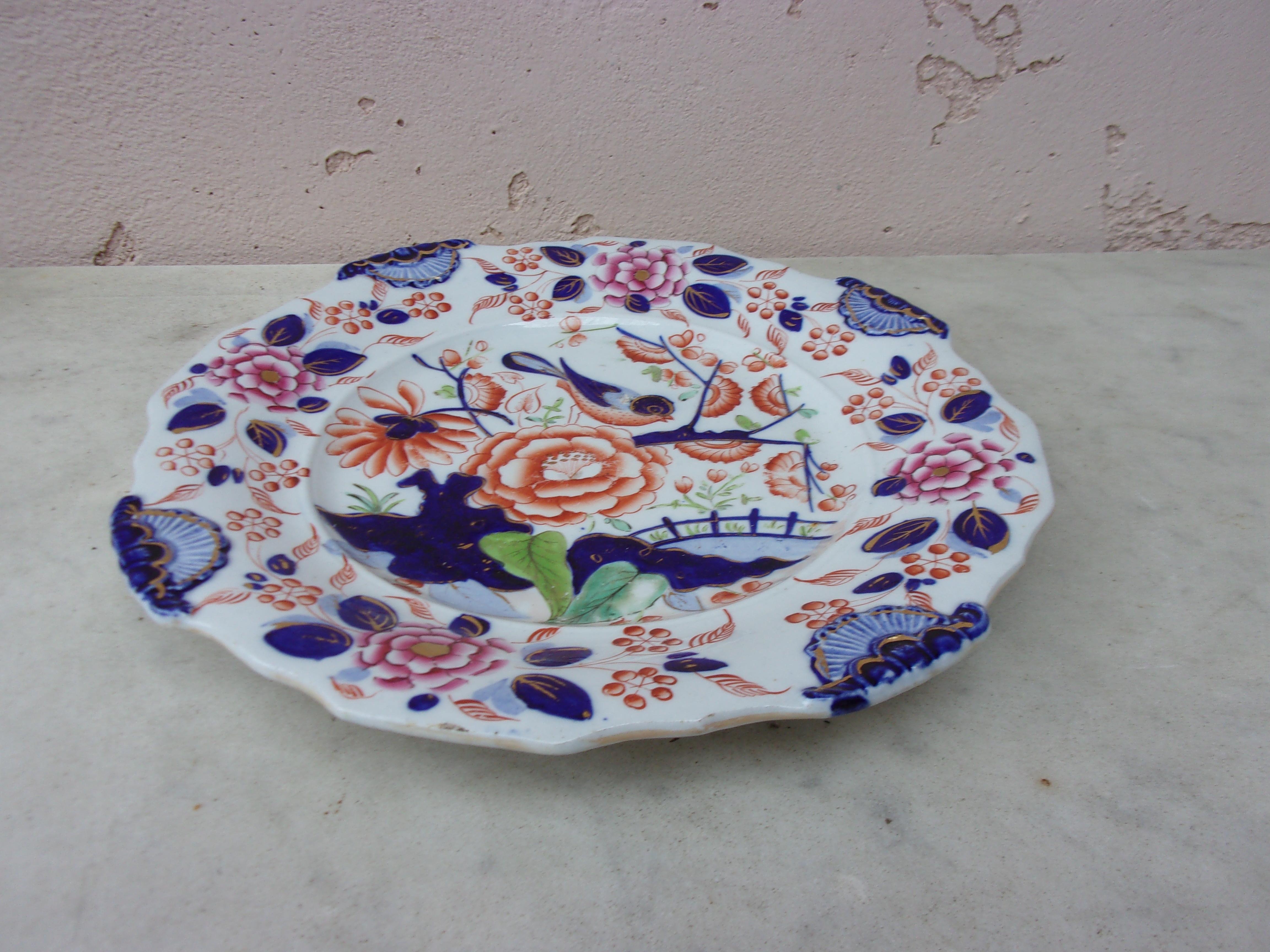 English Ironstone Chinoiserie Plate, Circa 1890 In Good Condition In Austin, TX