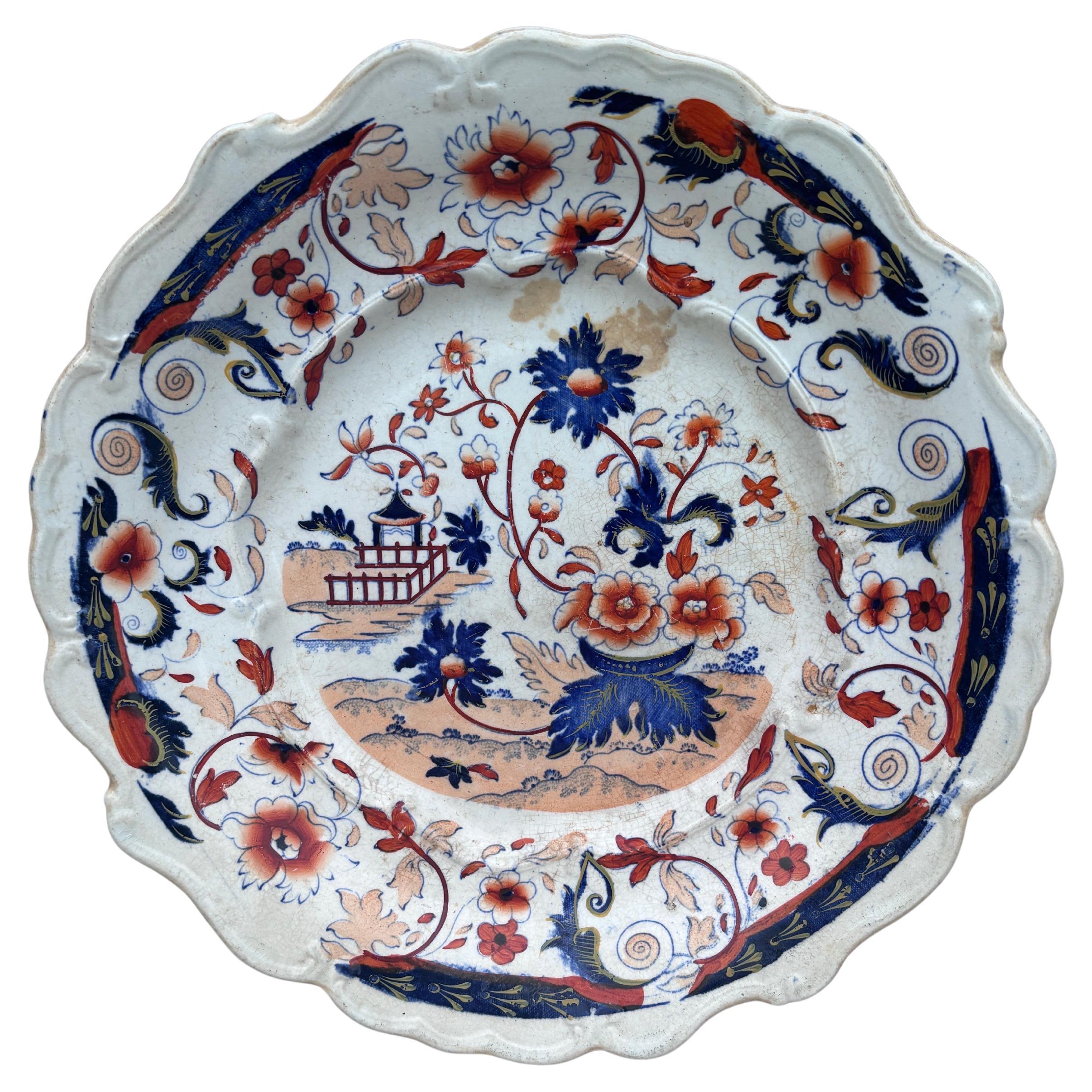 Céramique Plat Chinoiserie en pierre de fer anglaise, vers 1890 en vente