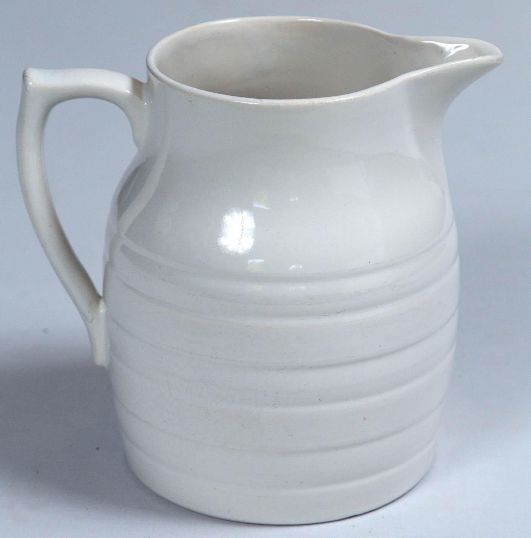 20th Century English Ironstone Dairy Pitcher, circa 1920