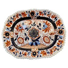 Plat en pierre de fer anglaise Imari