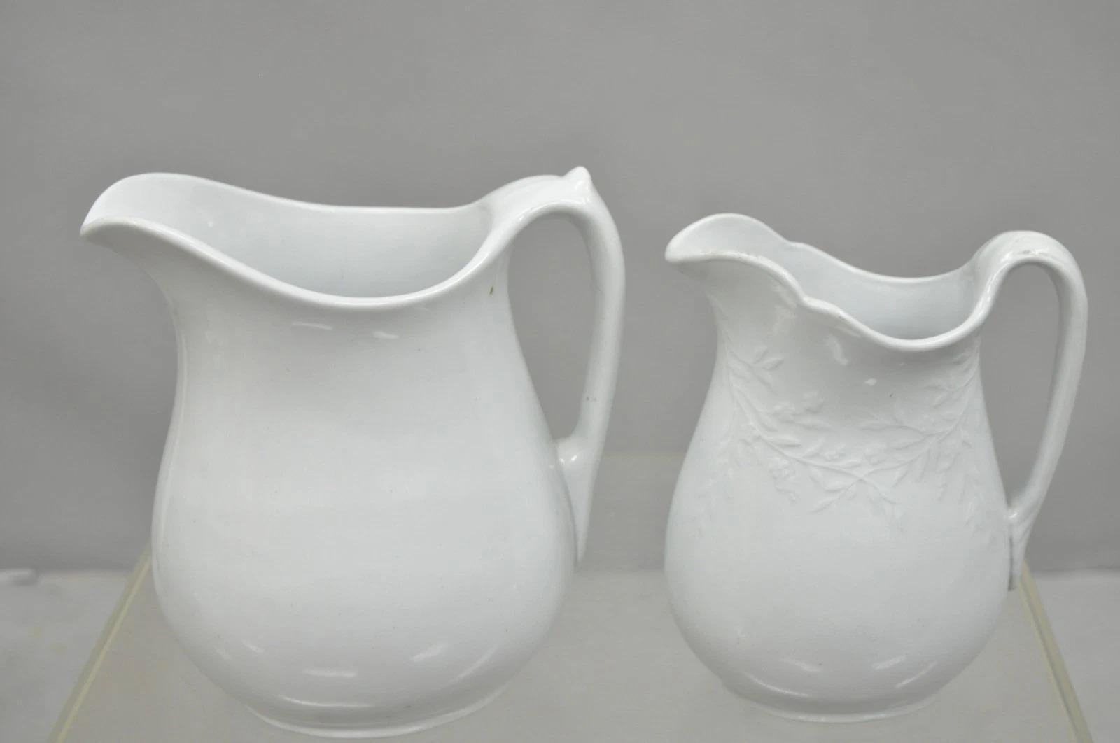 English Ironstone Imperial Hope & Carter Burgess Goddard Water Pitchers Set of 2 For Sale 5
