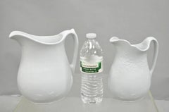 English Ironstone Imperial Hope & Carter Burgess Goddard Water Pitchers Set of 2