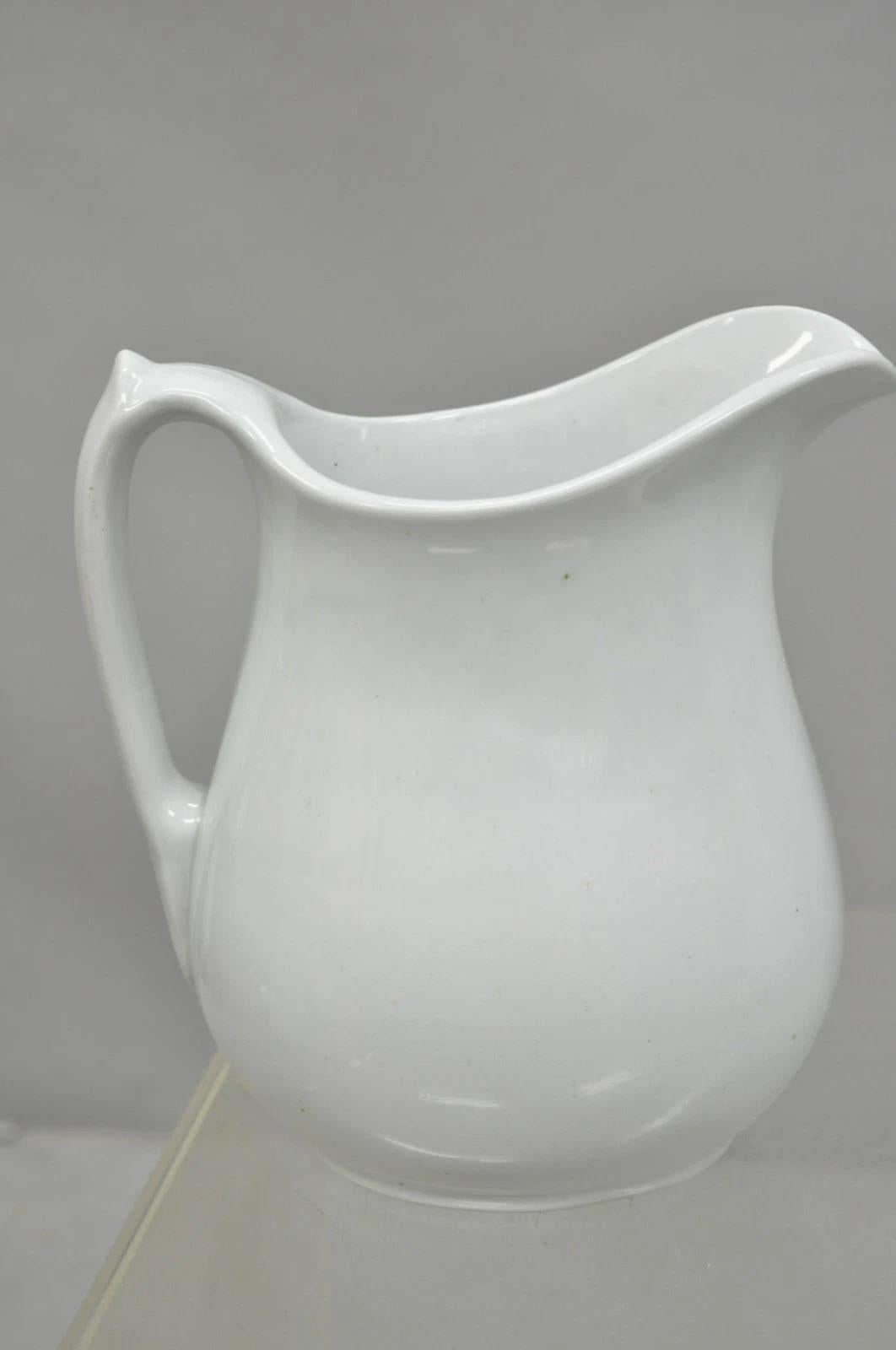 Victorian English Ironstone Imperial Hope & Carter Burgess Goddard Water Pitchers Set of 2 For Sale