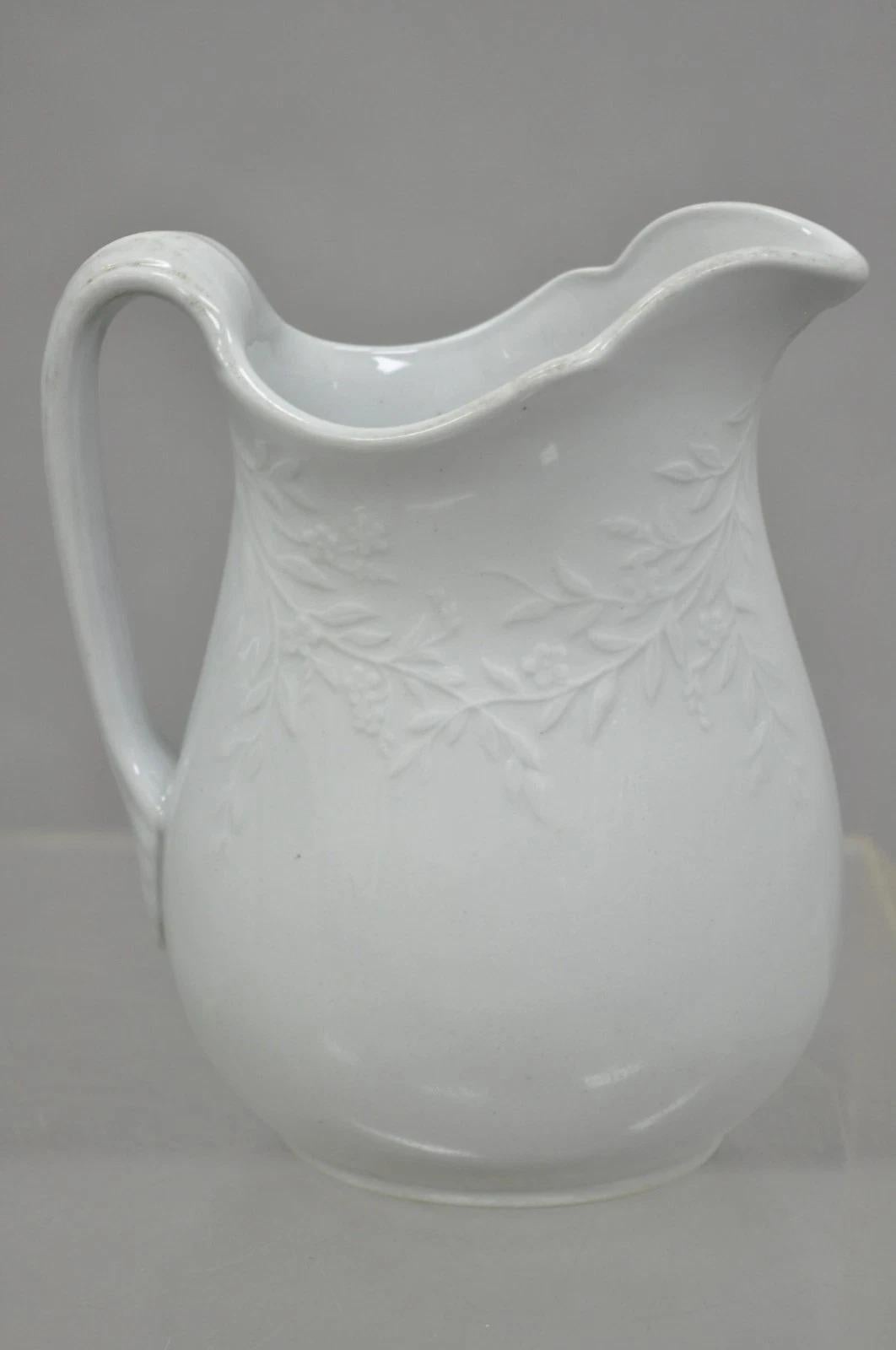 Unknown English Ironstone Imperial Hope & Carter Burgess Goddard Water Pitchers Set of 2 For Sale