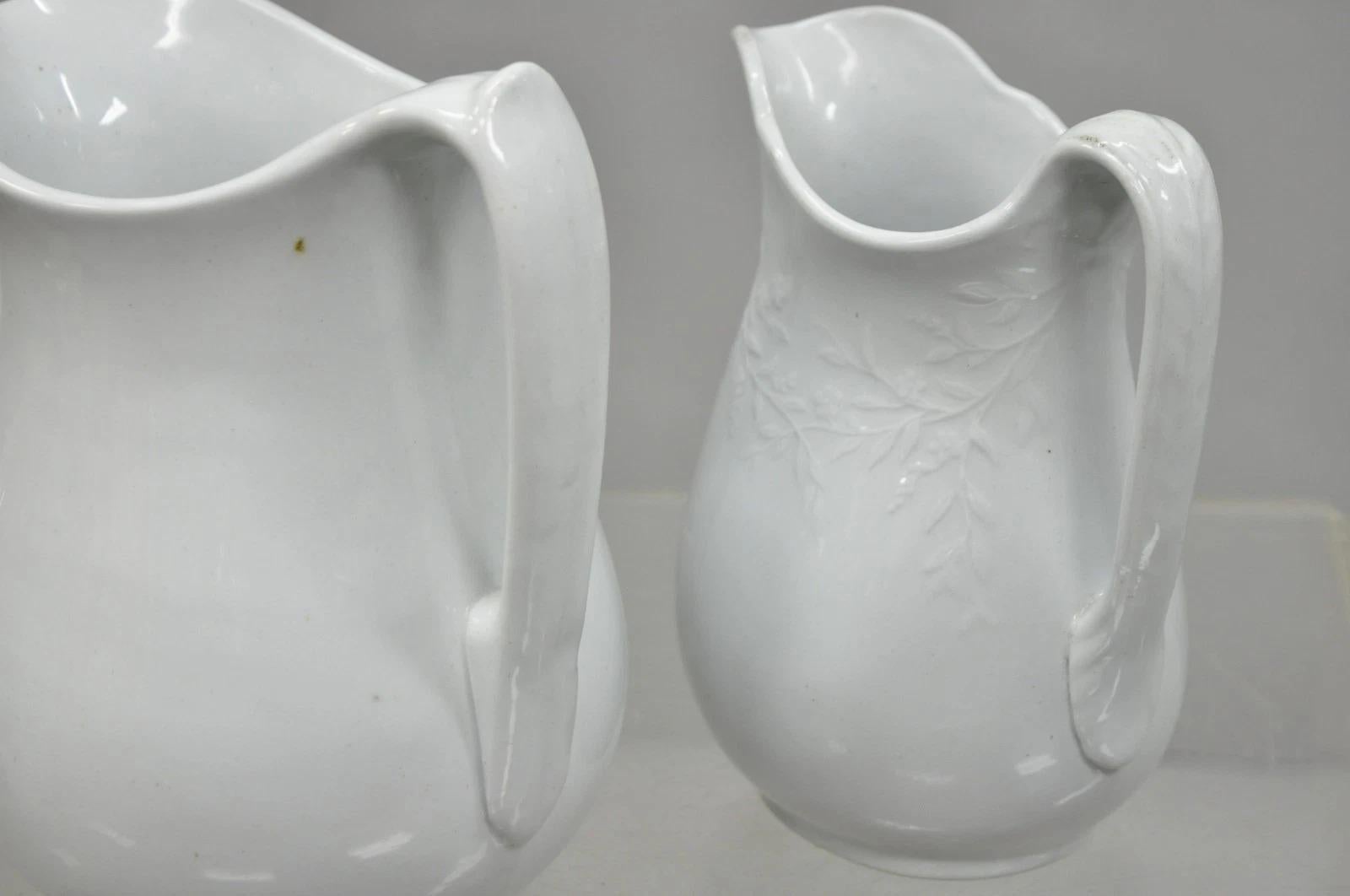 English Ironstone Imperial Hope & Carter Burgess Goddard Water Pitchers Set of 2 For Sale 2