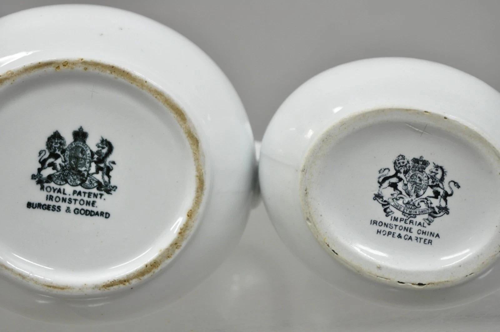 English Ironstone Imperial Hope & Carter Burgess Goddard Water Pitchers Set of 2 For Sale 3