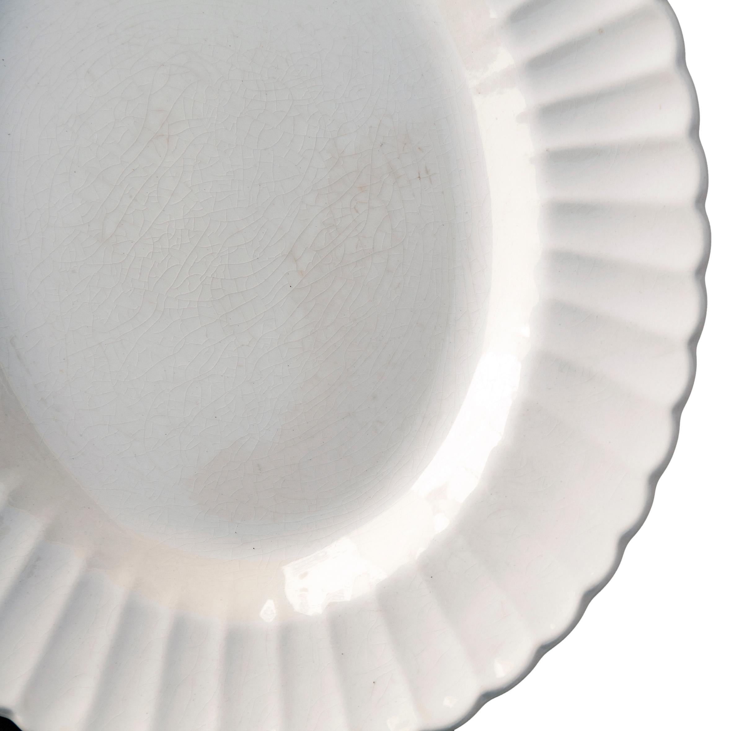20th Century English Ironstone G&J Meakin Scalloped Oval Platter  For Sale
