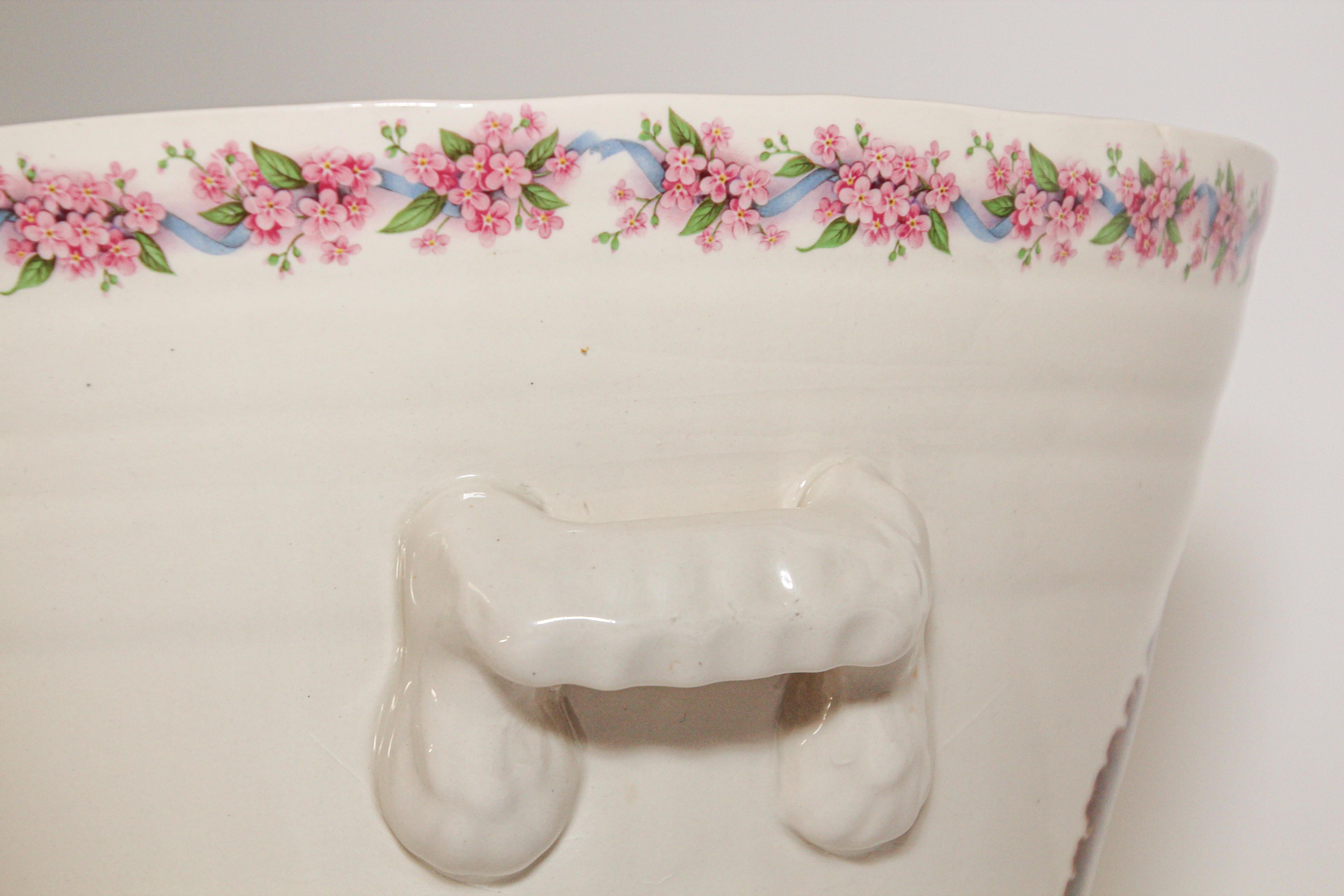 English Ironstone Pure Milk Pail with Farm Scene 4
