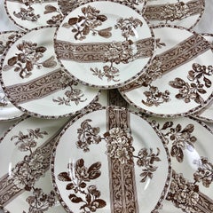 Plato llano inglés Ironstone Sepia Transferware Aesthetic Movement