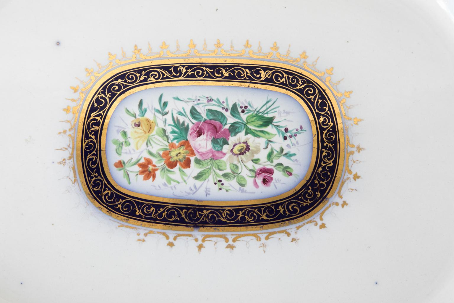 Gilt English Ironstone Serving Platter For Sale