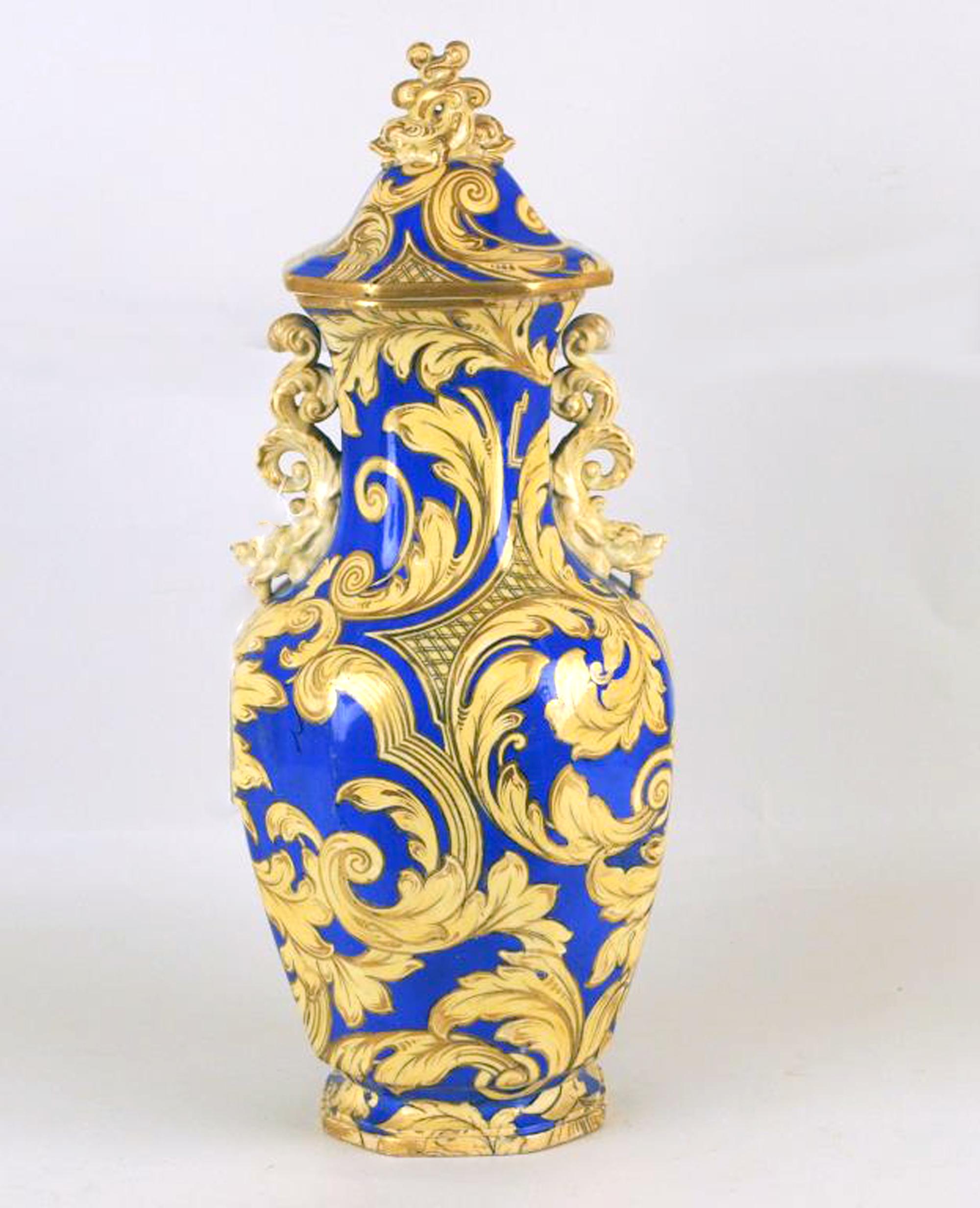 English Ironstone Vase and Cover, Morley Ashworth Ironstone For Sale 1