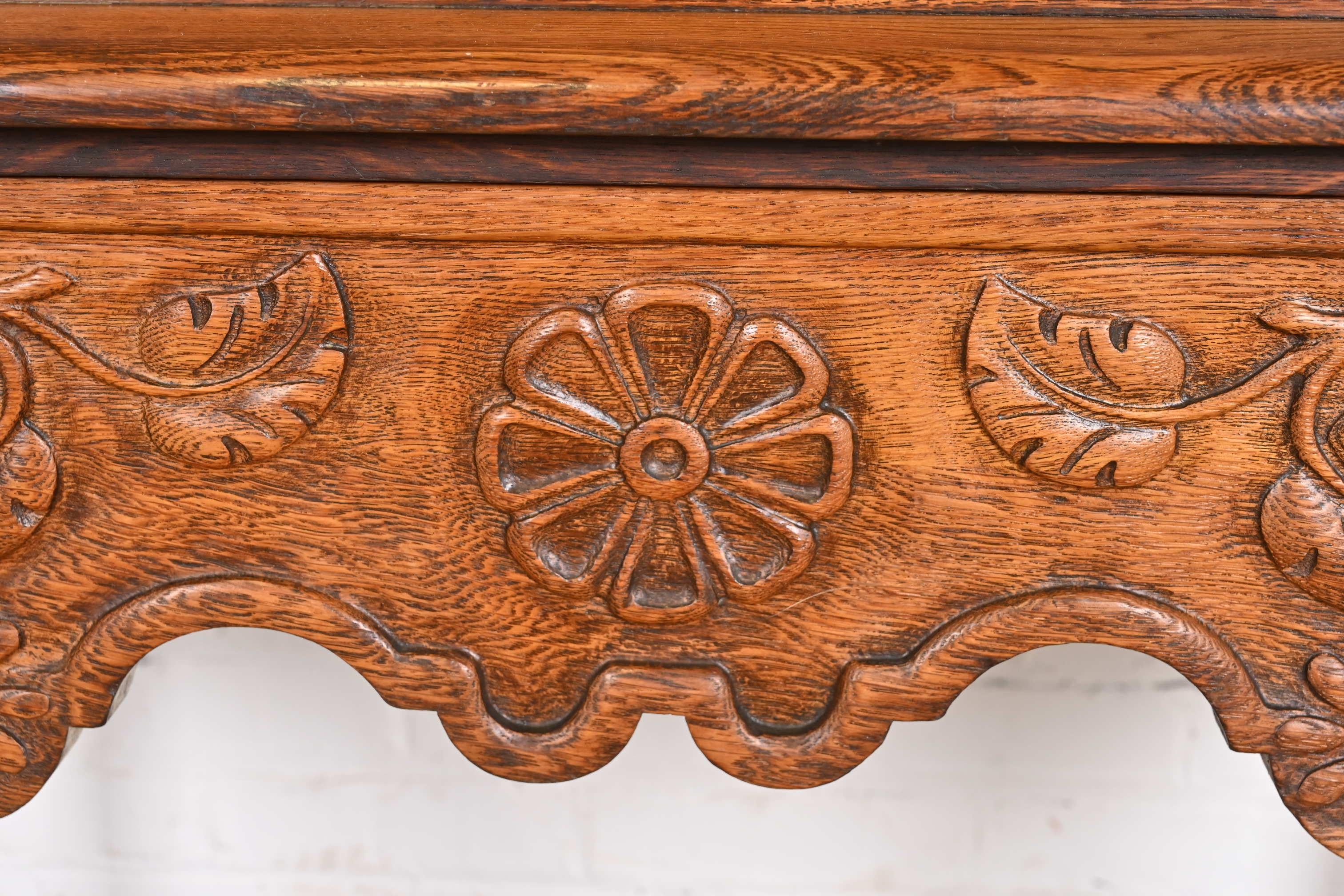 Englisches Jacobean-Bücherregal oder Barschrank aus geschnitzter Eiche von Irwin, ca. 1920er Jahre im Angebot 3