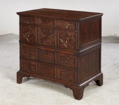 English Jacobean Geometric Molded Chest