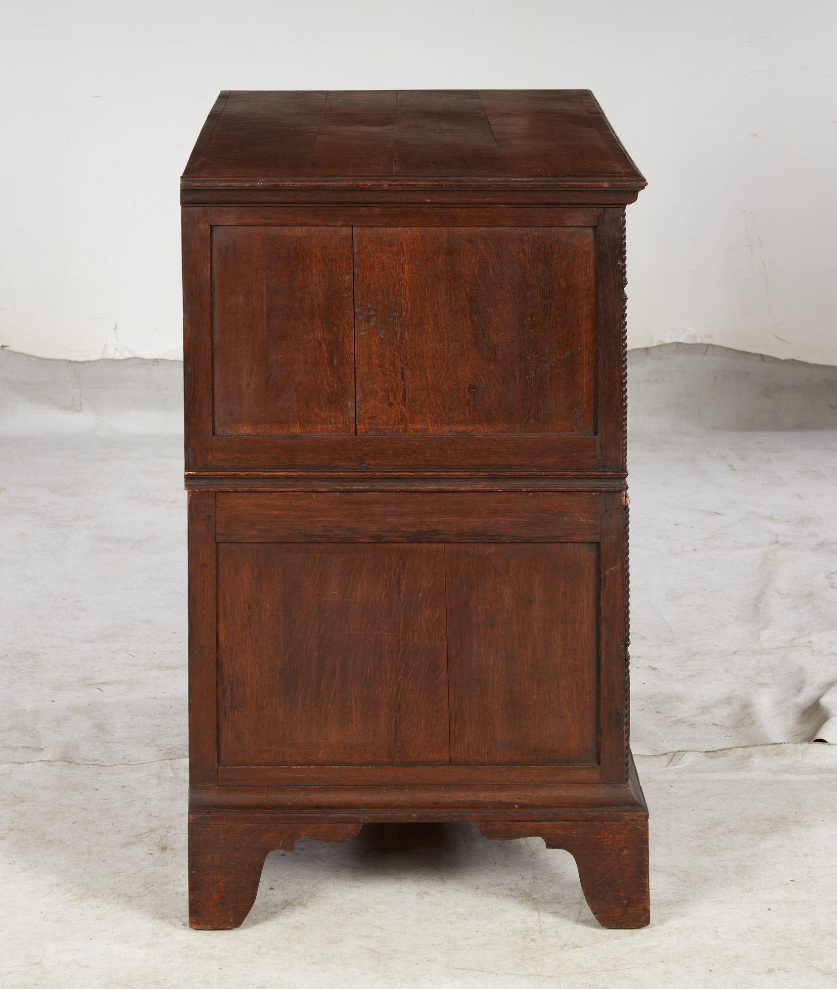 Late 17th Century English Jacobean Geometric Molded Chest For Sale