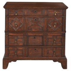 English Jacobean Geometric Molded Chest