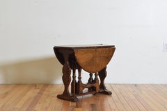 English Jacobean Revival Oak Small Drop-Leaf Table, circa 1900