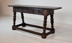 English Jacobean Revival style Oak Bench
