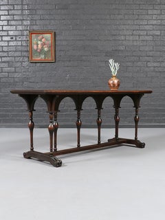 English Jacobean Revival Walnut Console Table