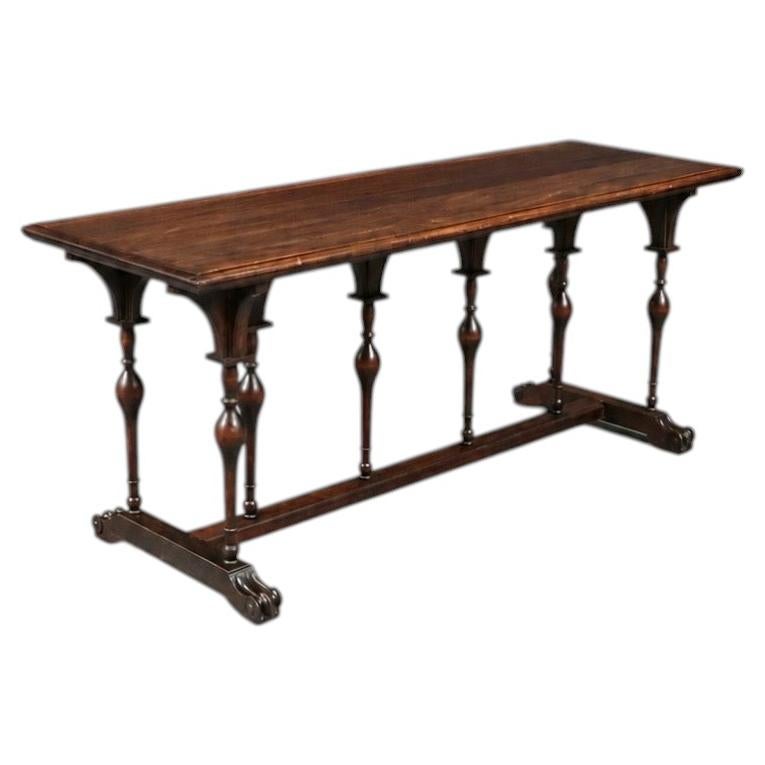English Jacobean Revival Walnut Console Table