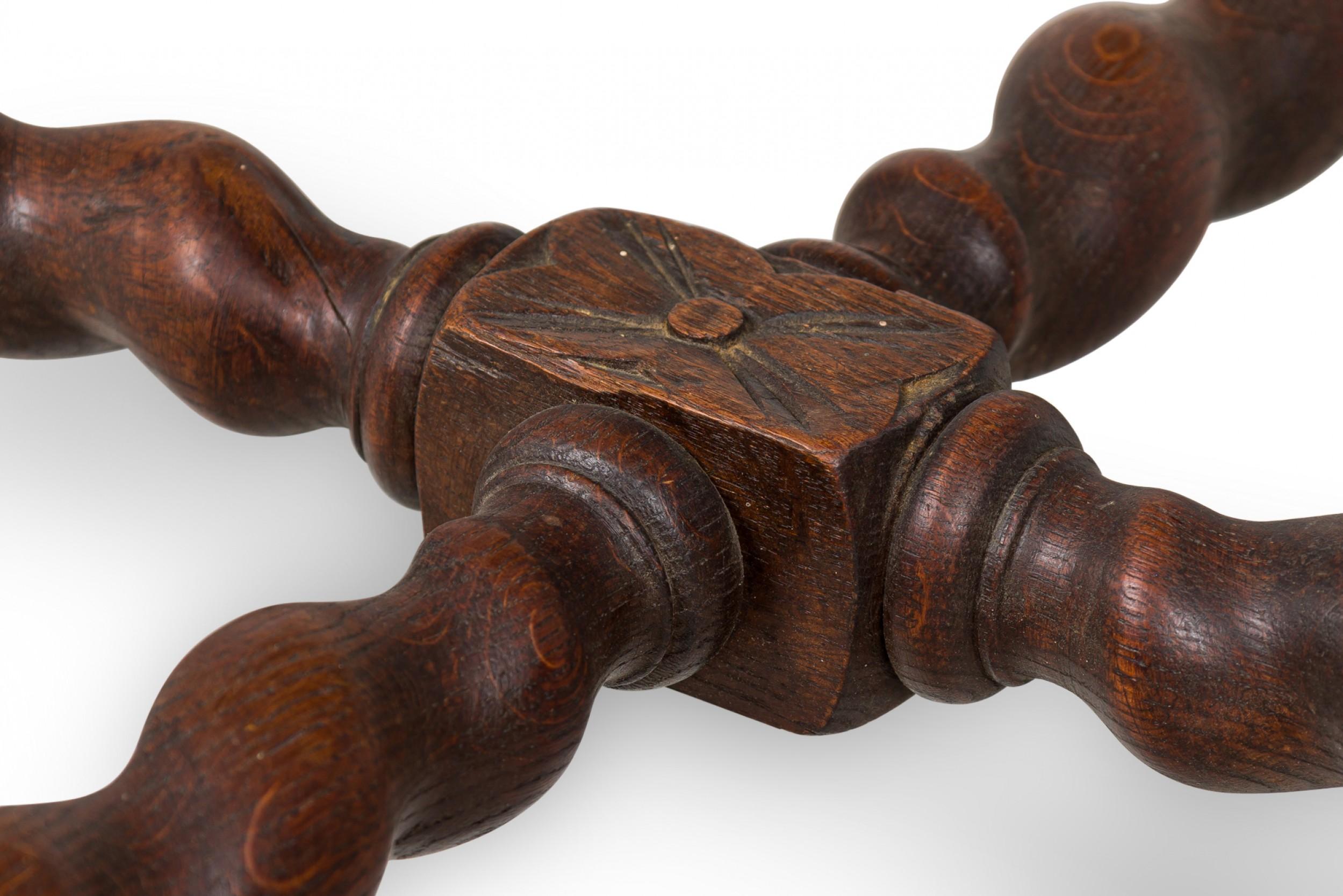English Jacobean-Style Carved Spiral Turned Leg Octagonal Occasional/Side Table For Sale 5