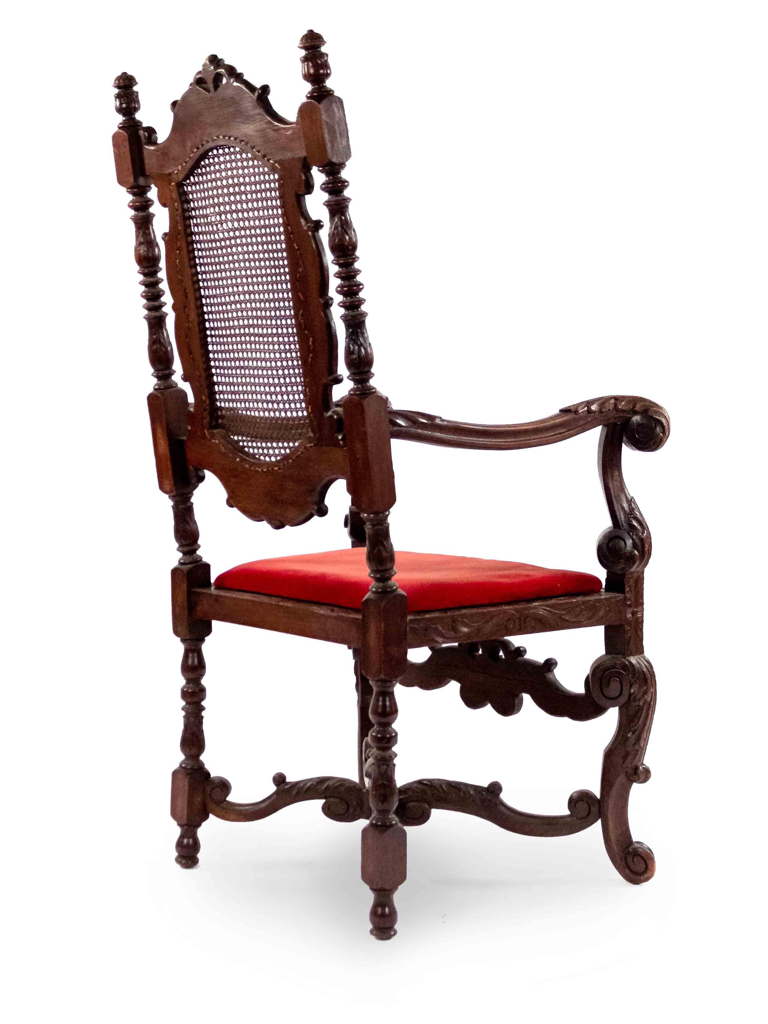 19th Century English Jacobean Walnut Armchairs