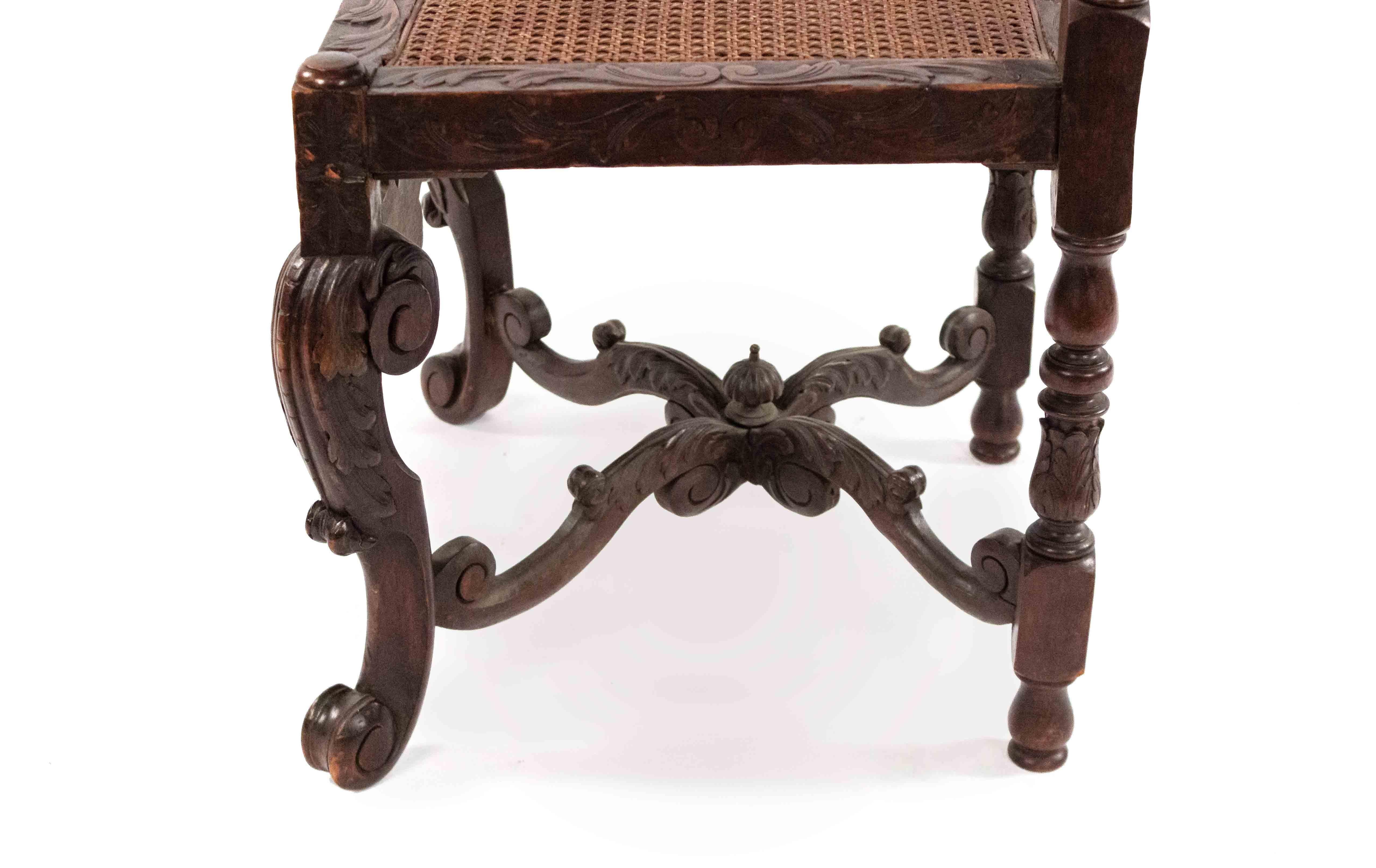 English Jacobean Walnut Side Chairs For Sale 5
