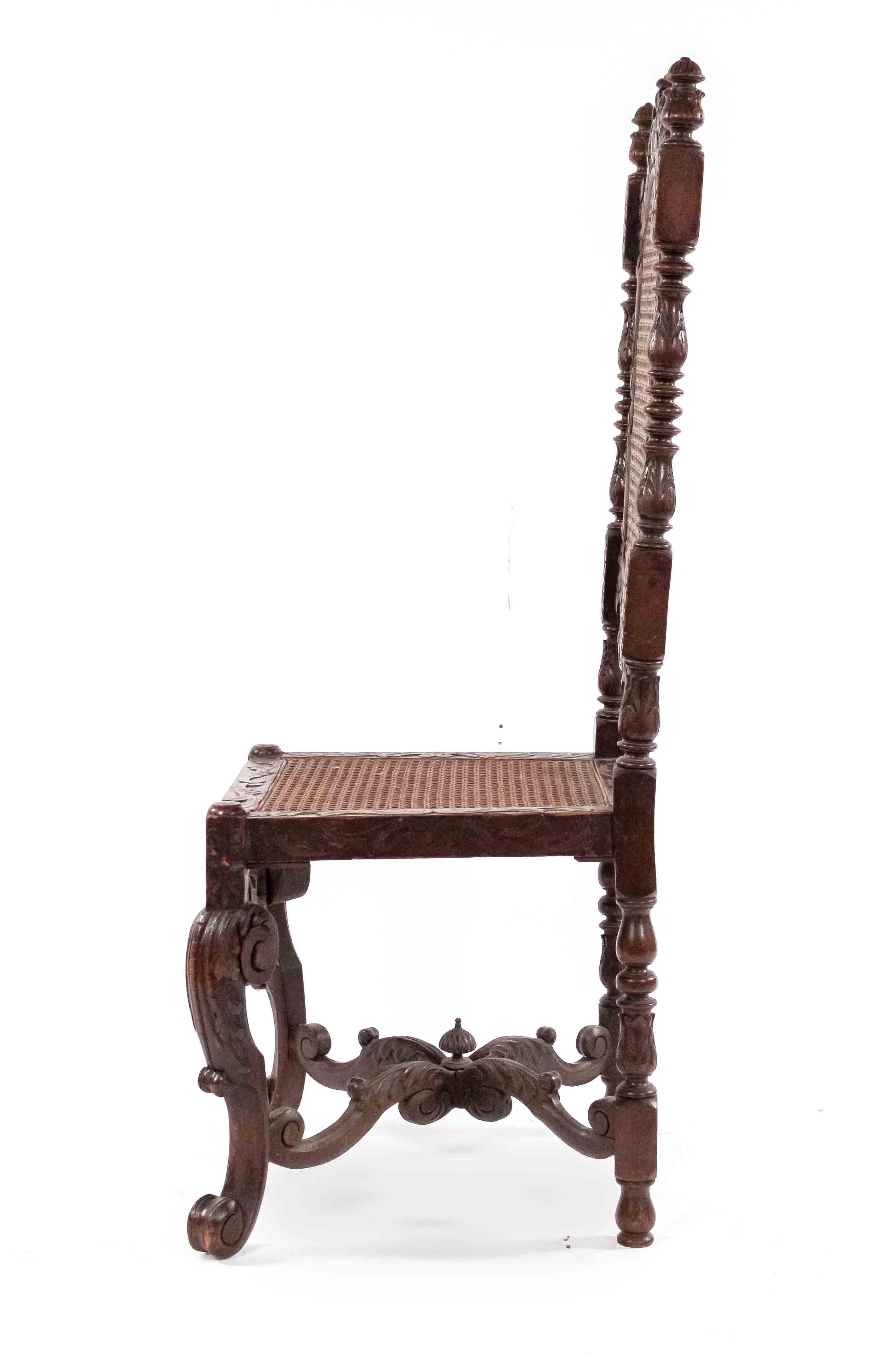 19th Century English Jacobean Walnut Side Chairs For Sale