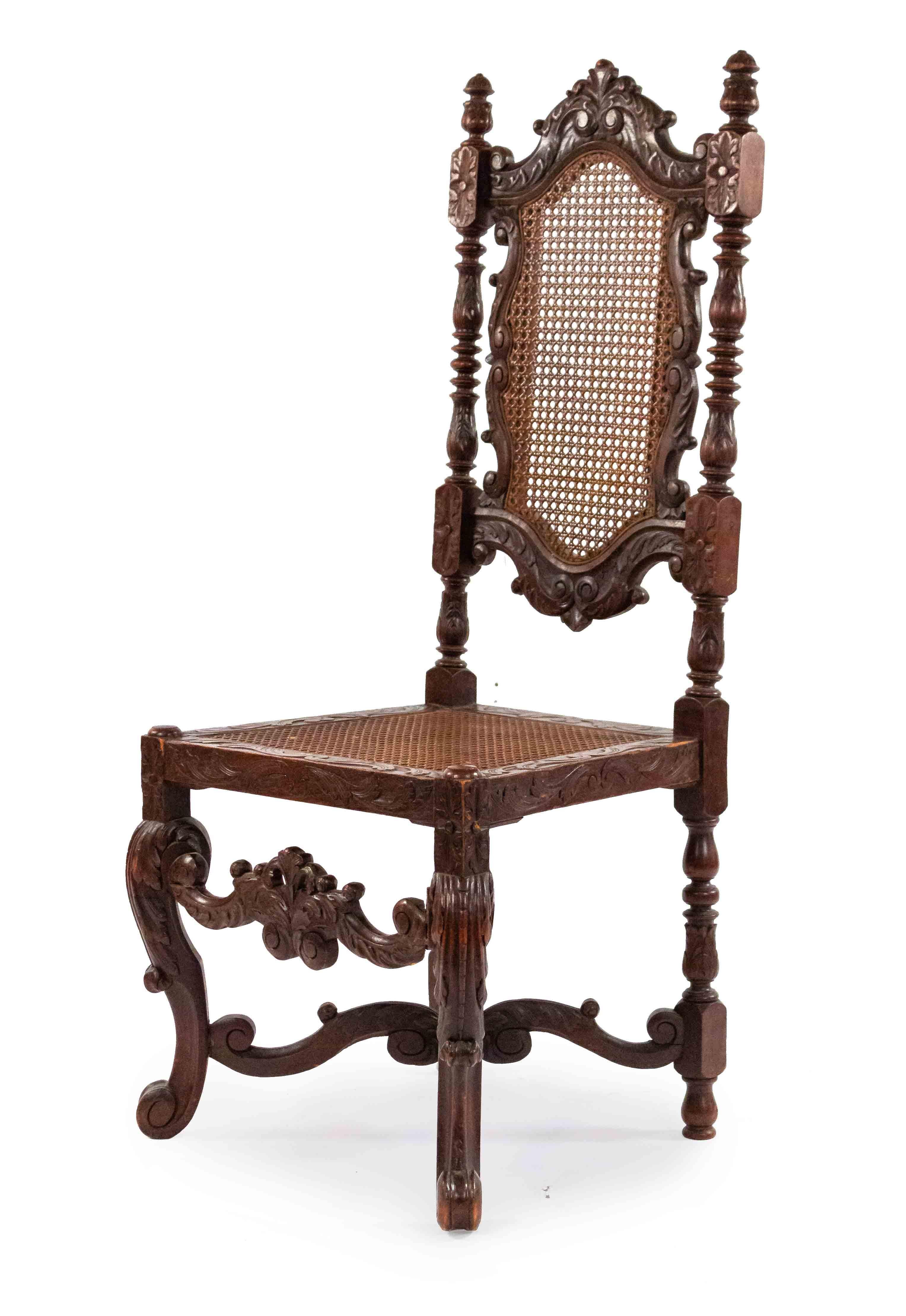 English Jacobean Walnut Side Chairs For Sale 2
