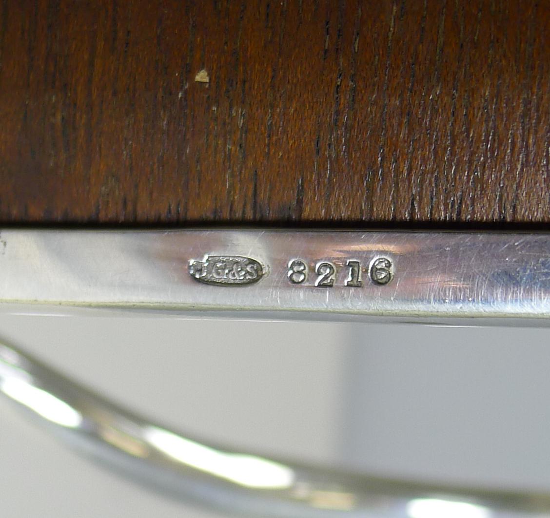 English John Grinsell Convertible Mahogany / Glass Serving Tray, circa 1900 2