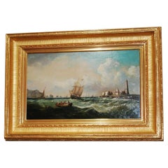 English John James Wilson Original Maritime Oil Painting Signed and Dated 1870