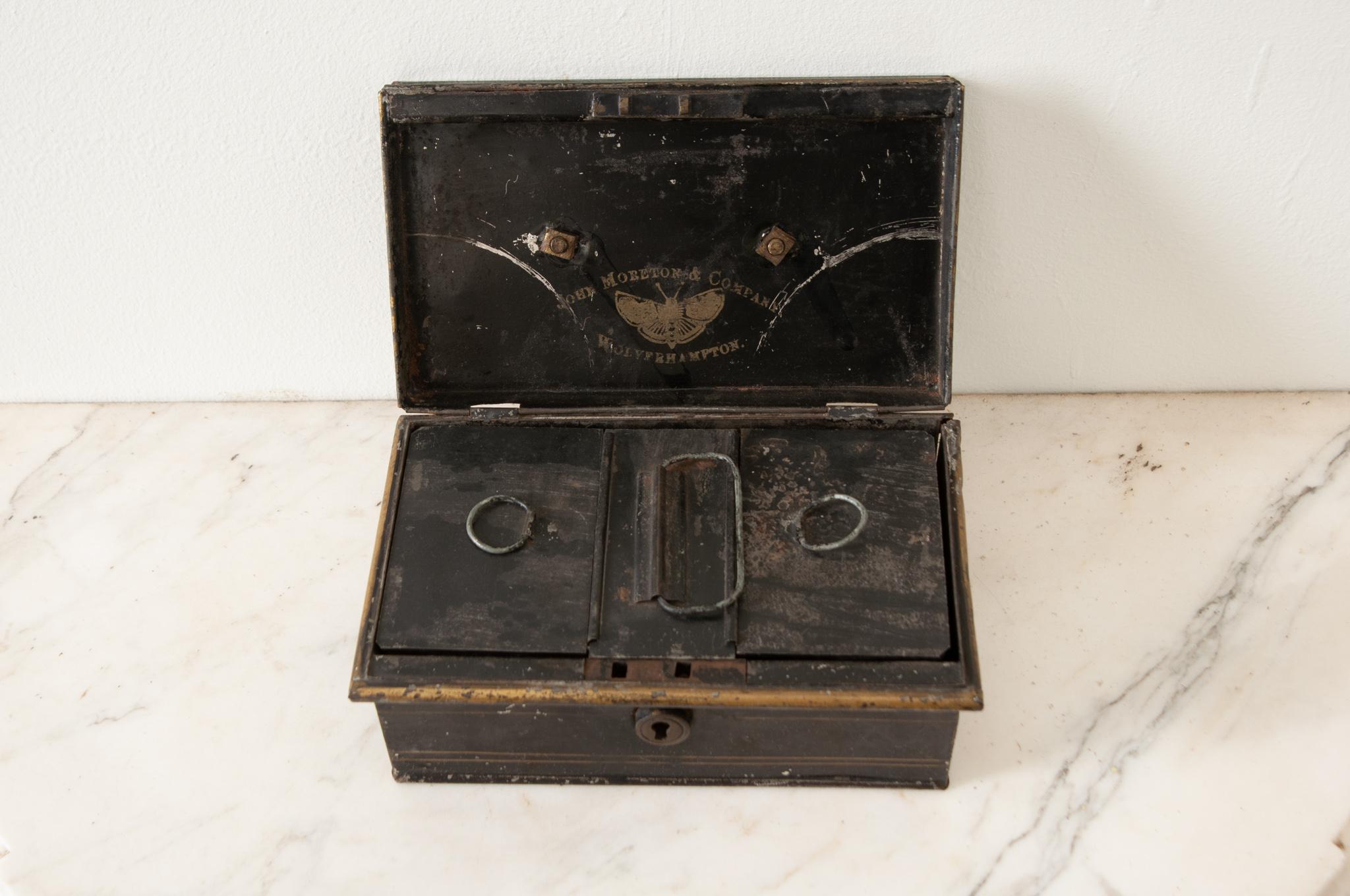 19th Century English “John Moreton & Company” Tole Box