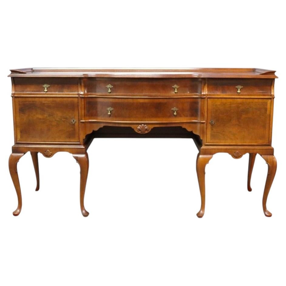 English John Widdicomb Queen Anne Style Walnut & Burl Banded Sideboard c1950