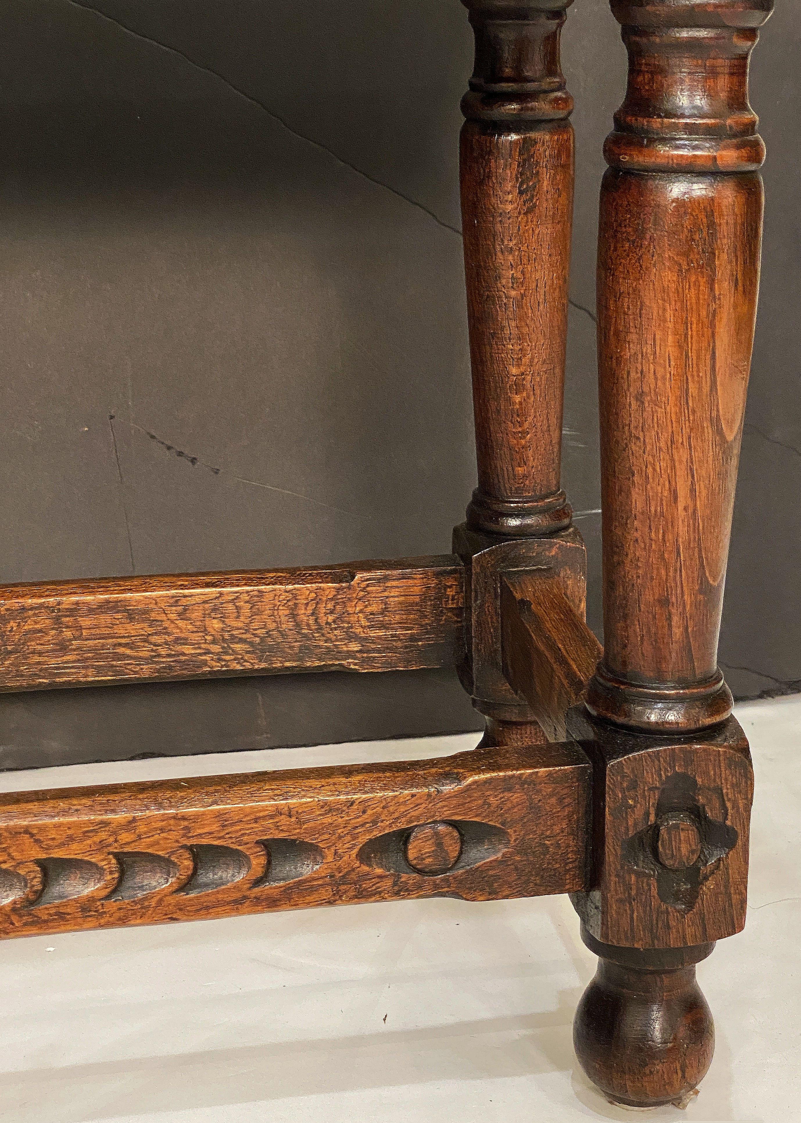 English Joint Stool of Oak with Rectangular Seat and Turned Legs 6